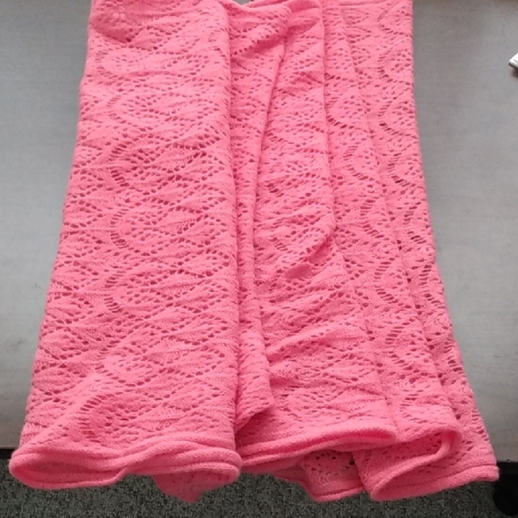 Enzo Mantovani Wool Cashmere Pink Knitted Crochet Scarf wrap - Picture 12 of 13